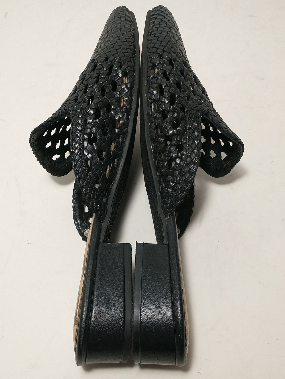 Sam Edelman Clara Leather Woven Mule Sandal, Black, Size 9.5, Cottagecore - Picture 4 of 9